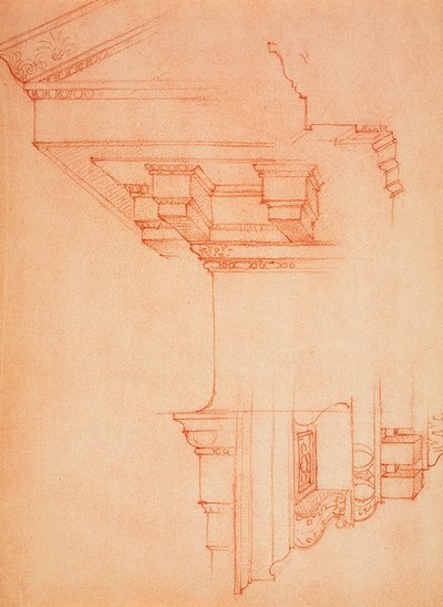 Cornice study (drawing by Michelangelo) by Michelangelo Buonarroti